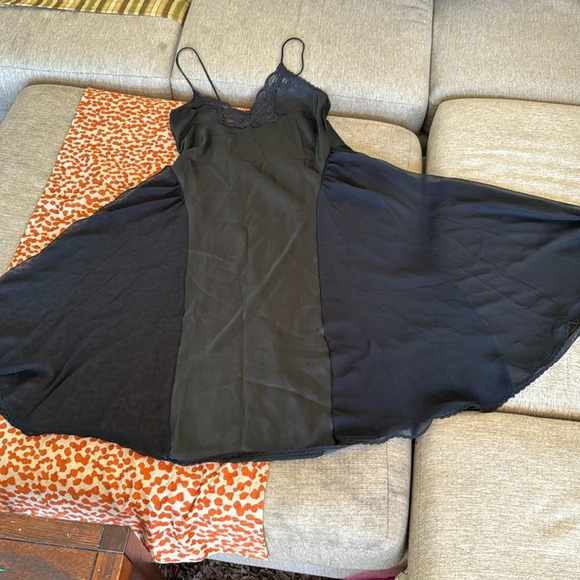 Lucie Ann Peignoir black Robe w/ matching nightgown full swing set Size L - Picture 13 of 14